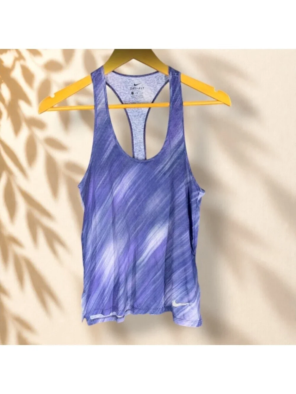 Nike Activewear Tank Women S Small Blue Striped Dri Fit Sleeveless Racerback Gym